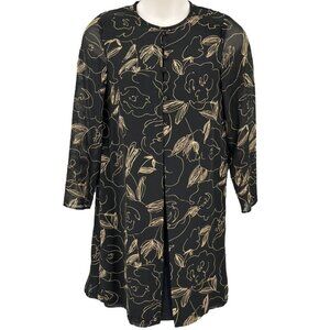 Evan-Picone Jacket Dress Size 8 Vintage Black Gold  Knee Length Classic